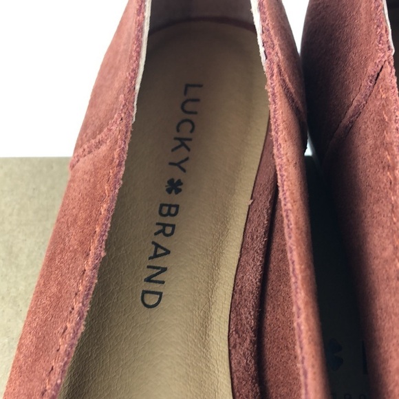NEW Lucky Brand Calandra Oiled Suede Slip On Boat Flats 6 - Picture 7 of 8